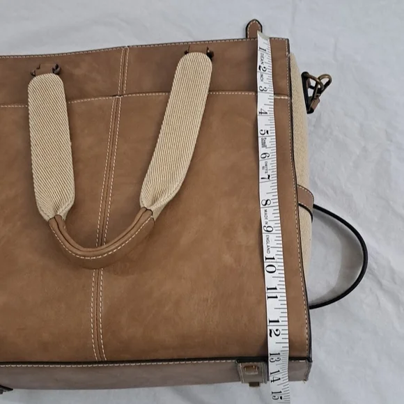 Simply Noelle Camel Brown Vegan Leather and Canvas - Picture 12 of 16